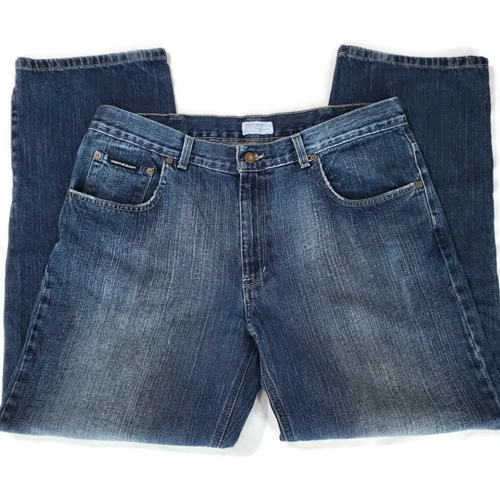 DKNY Soho Straight Leg Men's Jeans 36X30 Low Rise Distressing KBRU5629
